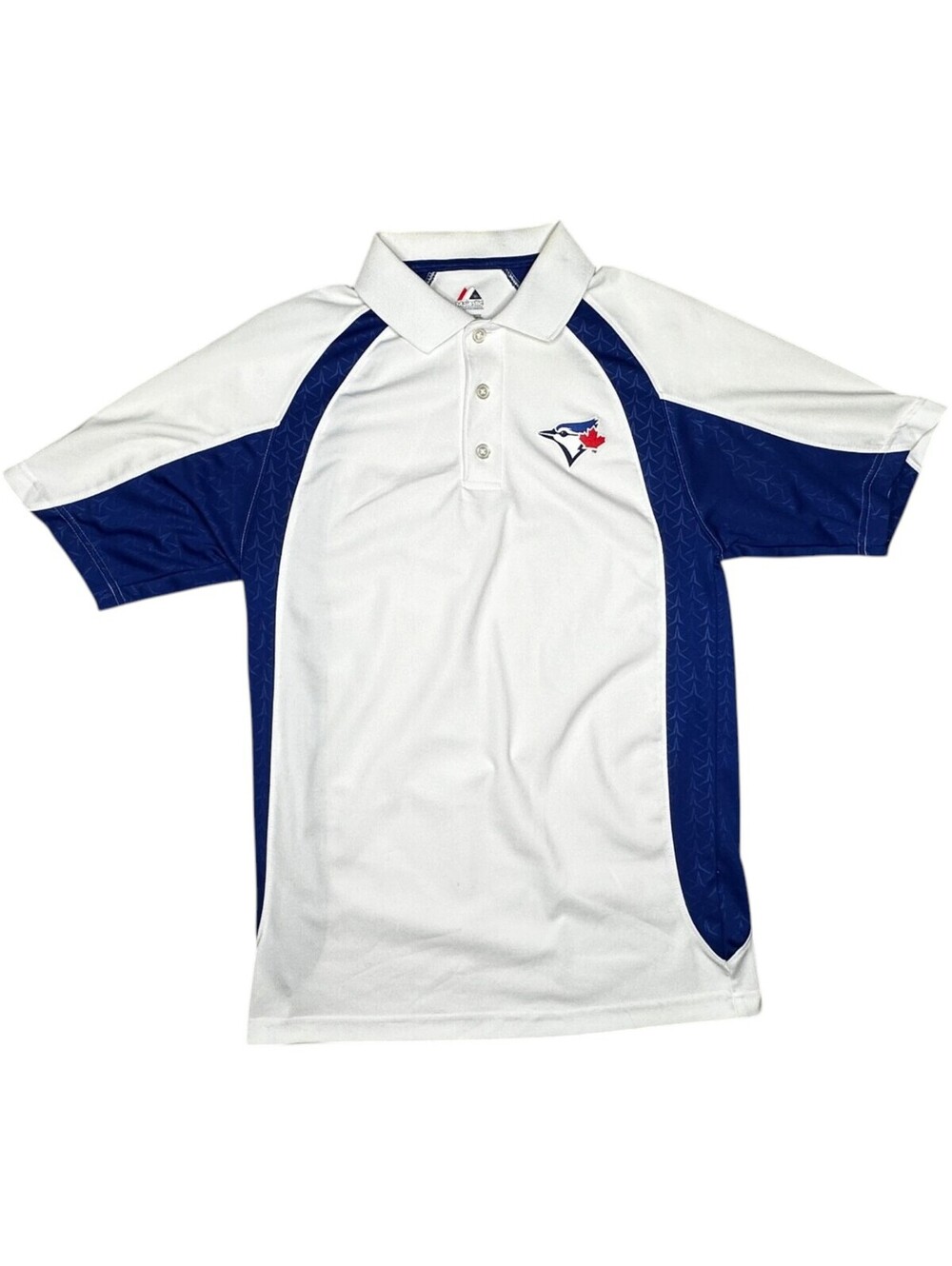 Majestic Toronto Blue Jays Men's Polo Shirt White Blue Size S